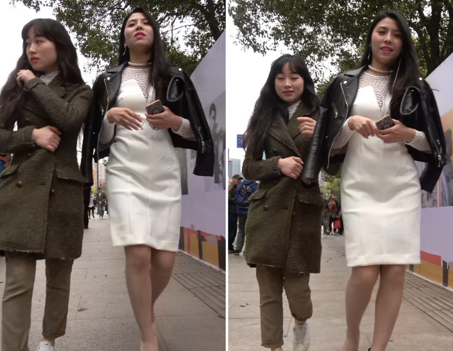 白裙子，丝袜高跟街拍美女 [968 MB/MP4]