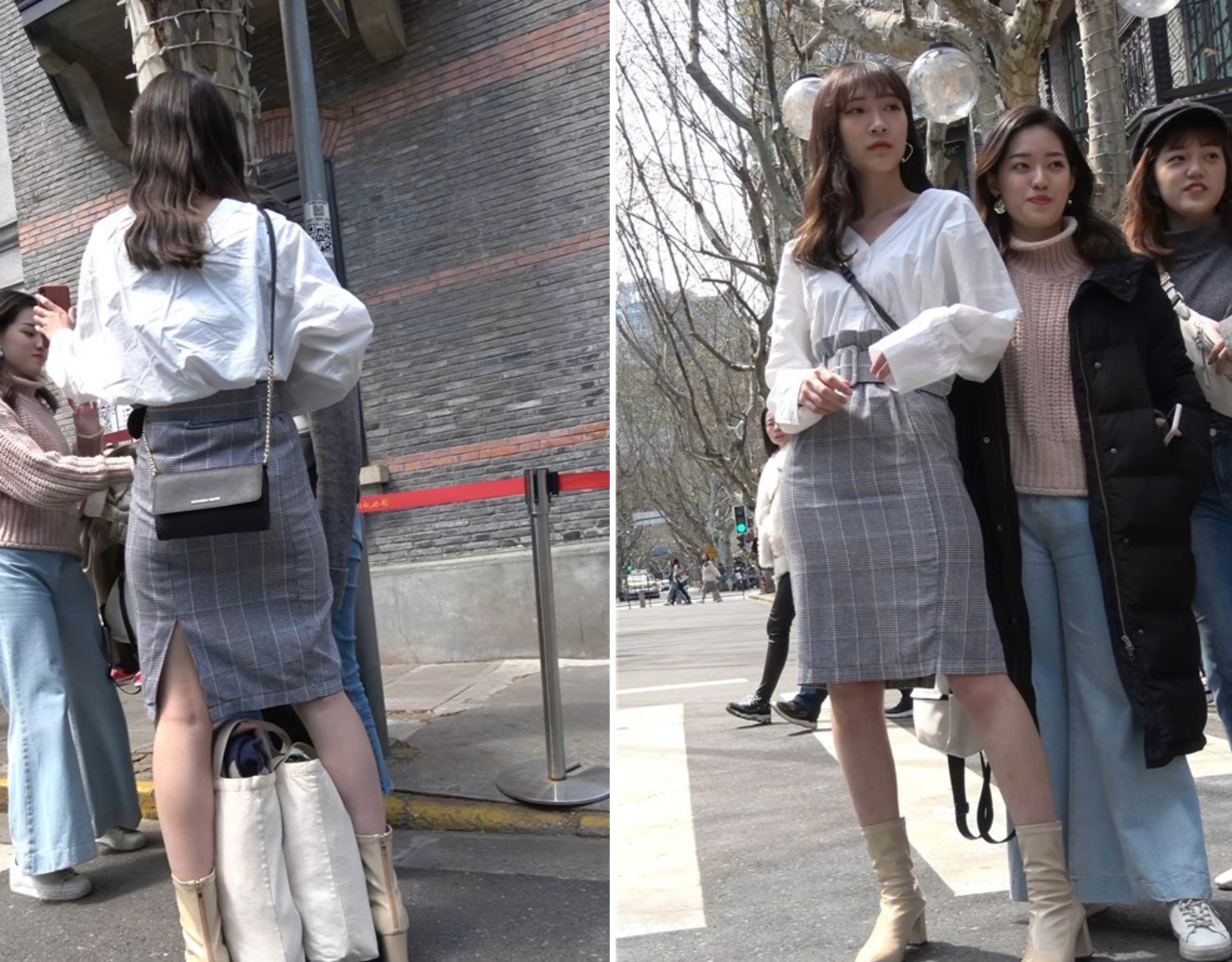 时尚的白衬衫街拍美女 [1.48 GB/MP4]