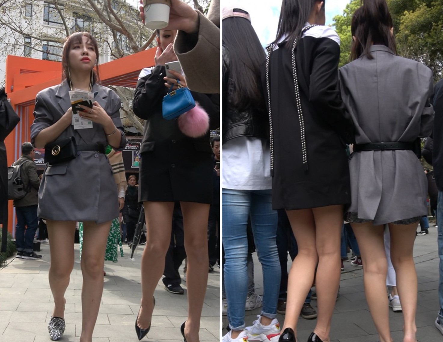 粉色网红高跟鞋街拍美腿美女 [921 MB/MP4]