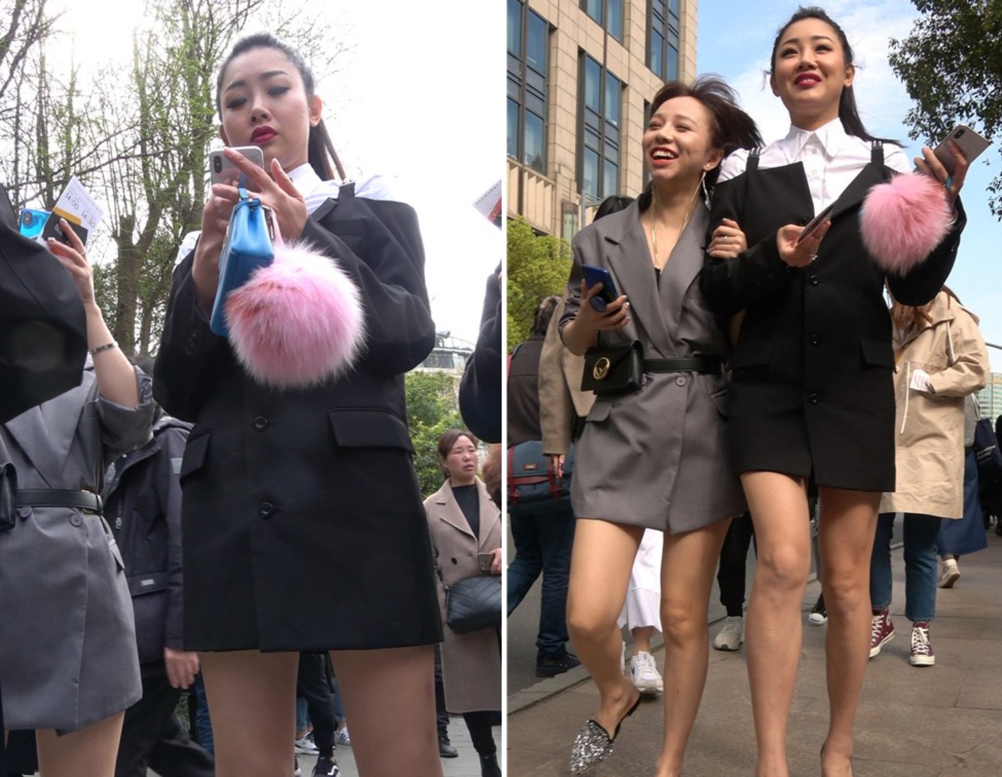 粉色网红高跟鞋街拍美腿美女 [921 MB/MP4]