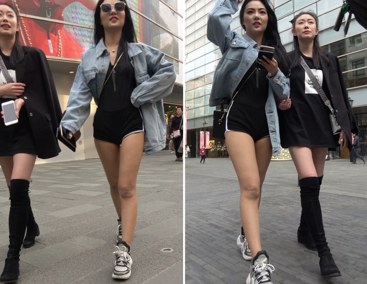 街拍气质美腿美女姐妹花 [1.33 GB/MP4]