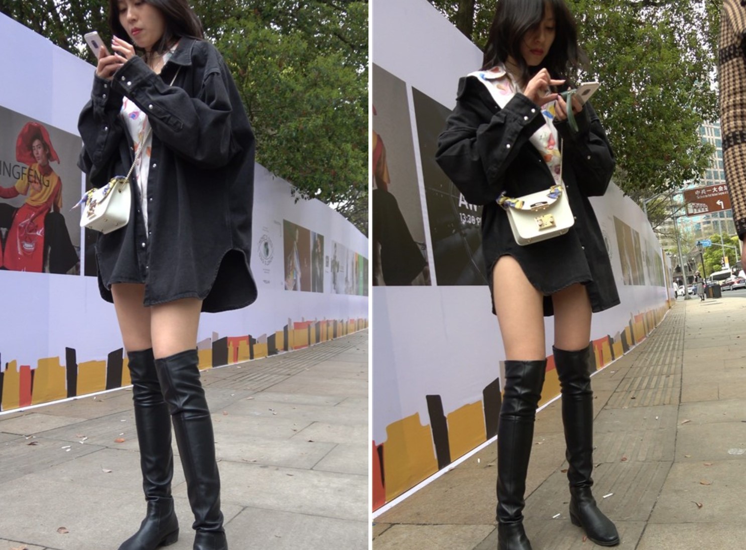 4K - 苗条的皮长靴街拍美女姐姐 [1.35 GB/MP4]