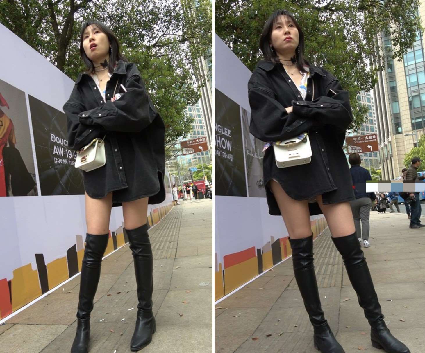 4K - 苗条的皮长靴街拍美女姐姐 [1.35 GB/MP4]