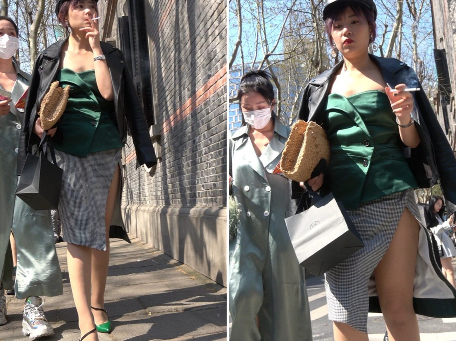 4K - 外拍的性感丝袜美腿绿色高跟女模特 [1.59 GB/MP4]