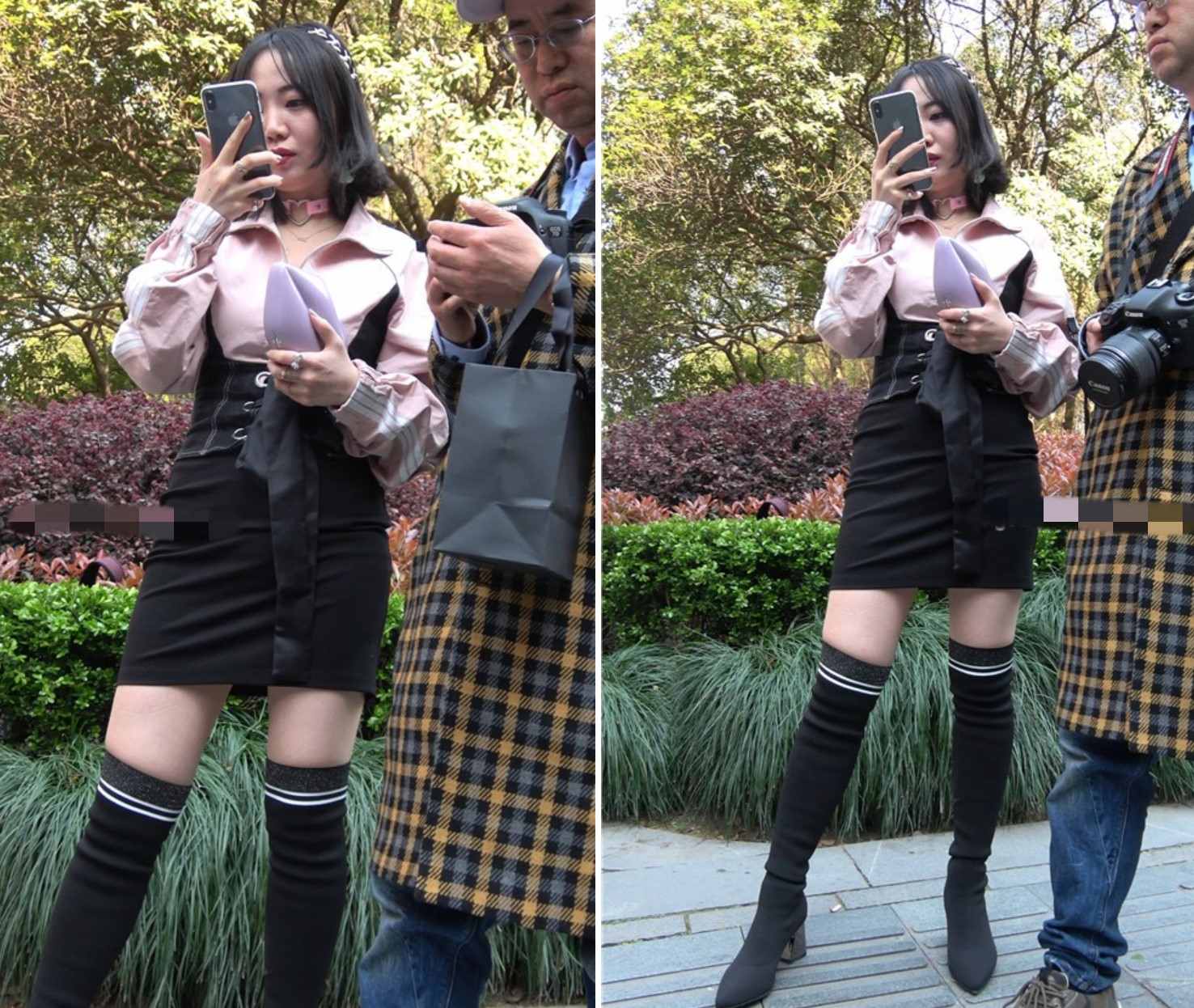 4K - 黑色长筒靴街拍性感美女姐姐 [1.08 GB/MP4]