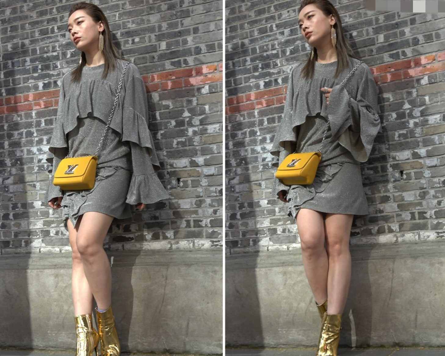 4K - 街拍金色短靴成熟性感美女摆拍 [1.78 GB/MP4]