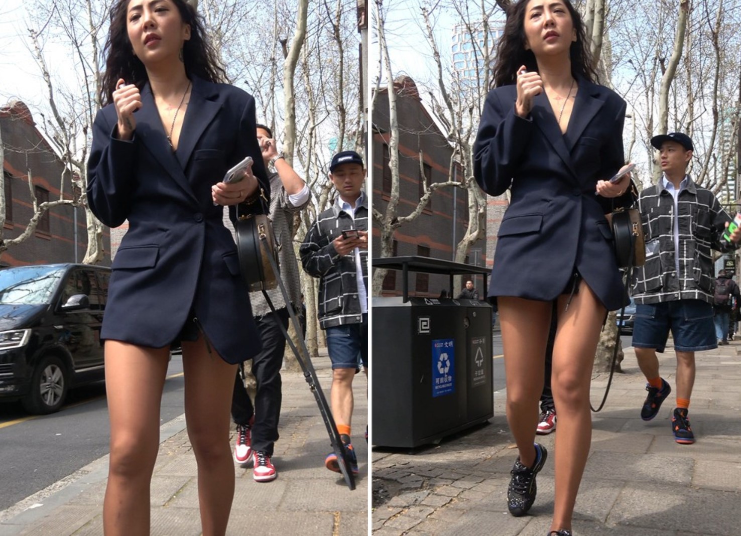 4K - 街拍波浪卷发时尚美女 [1.44 GB/MP4]