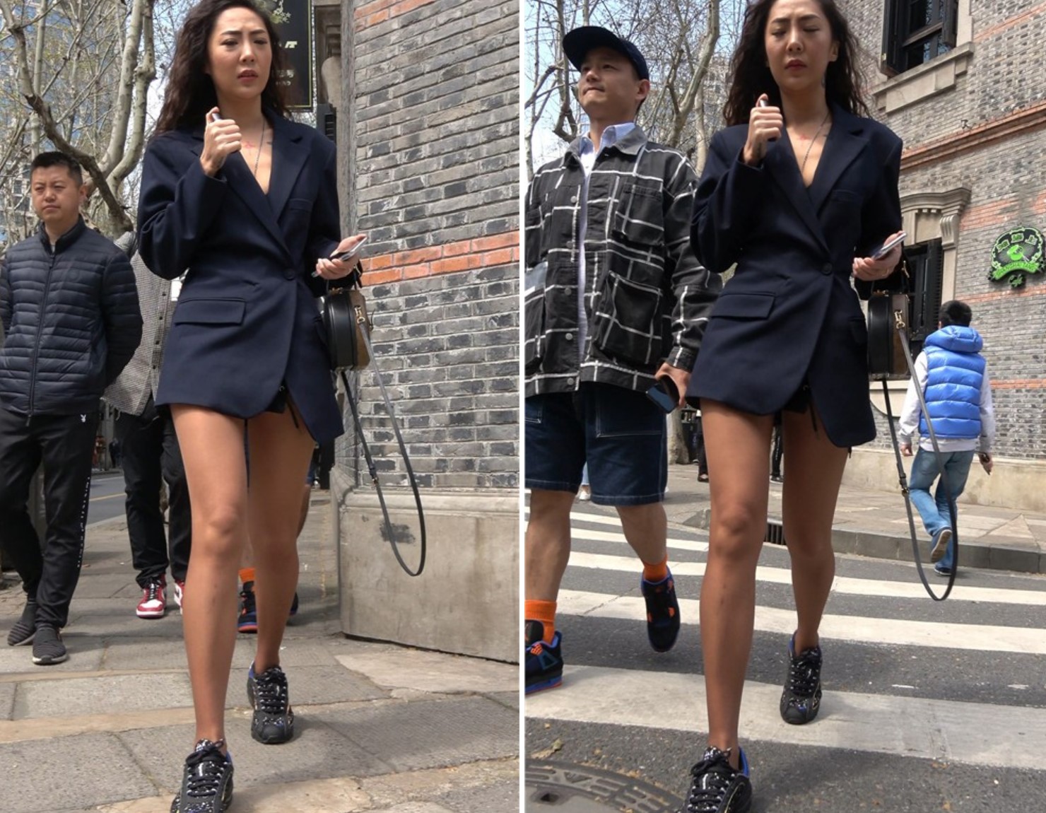 4K - 街拍波浪卷发时尚美女 [1.44 GB/MP4]