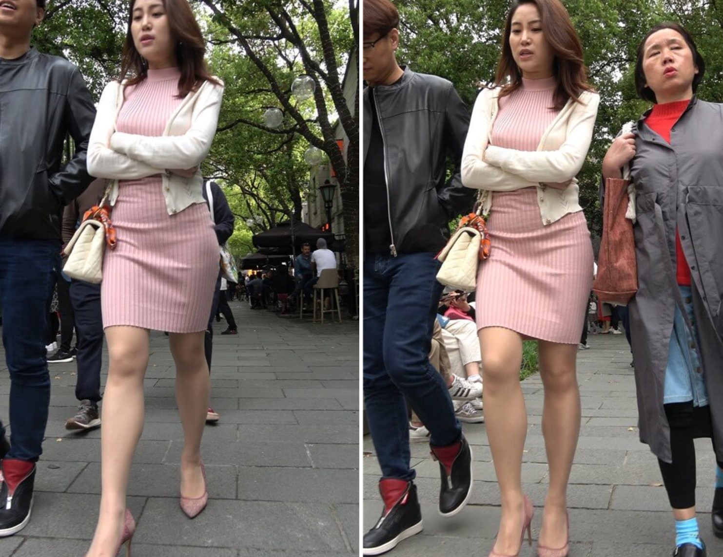 4K - 性感粉色短裙好身材气质街拍高跟美女 [1.55 GB/MP4]