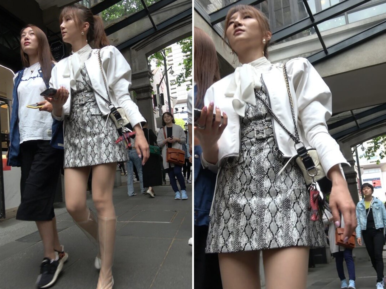 4K - 街拍短裙丝袜透明长靴美女 [988 MB/MP4]