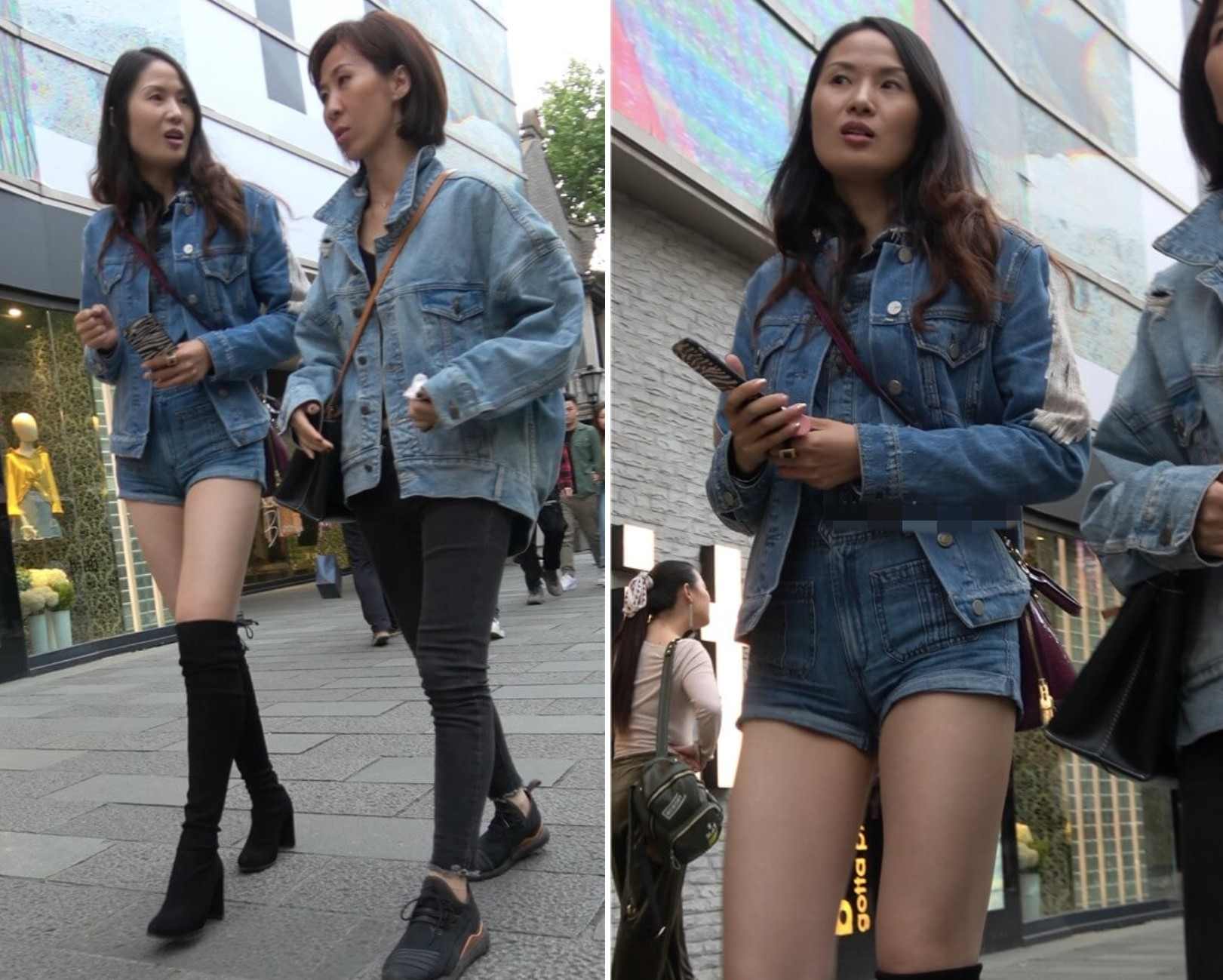 4K - 街拍长袖美腿超紧身热裤美眉 [785 MB/MP4]