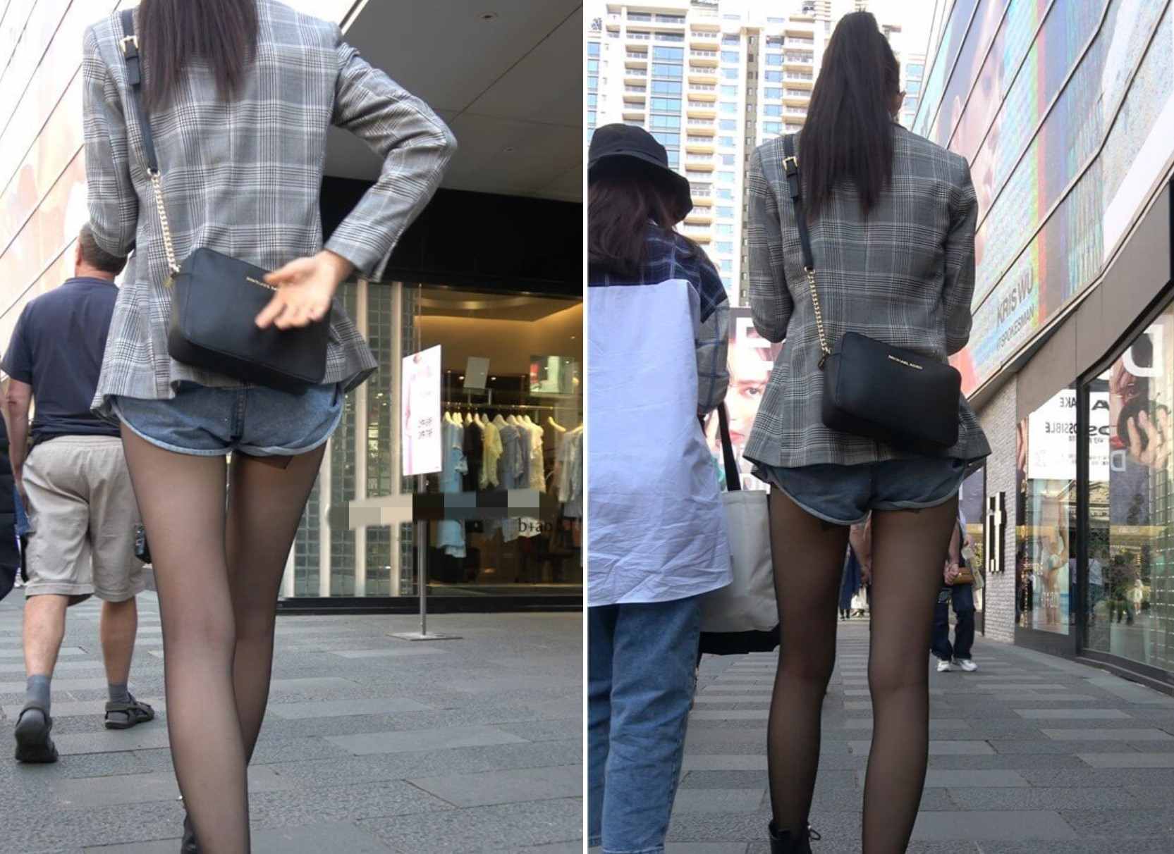 4K - 极品大长腿街拍黑丝热裤美女 [1.03 GB/MP4]