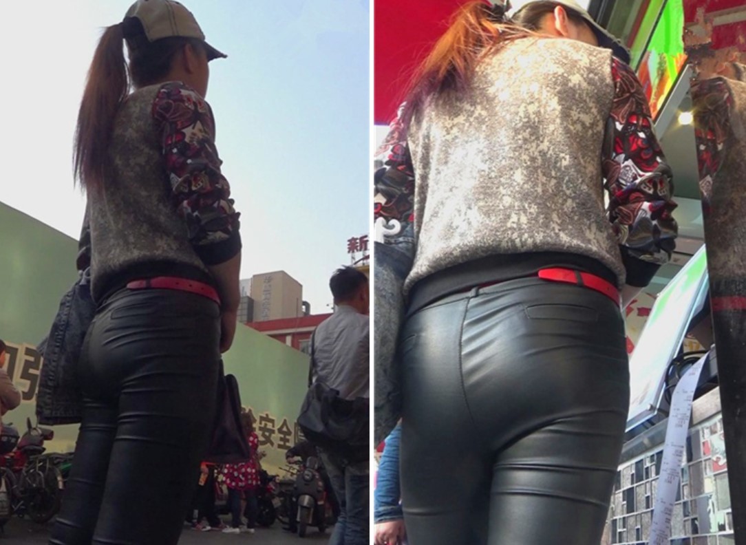 鸭舌帽马尾辫皮裤女孩跟闺蜜逛街！[1.79 GB]