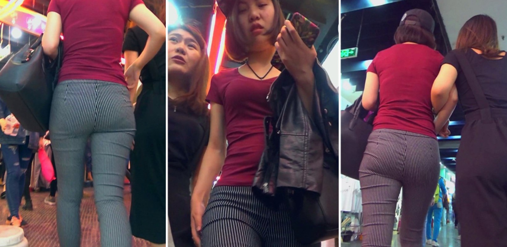 超紧绷丰臀红T恤美女姐姐跟闺蜜逛商场！[1.85 GB]