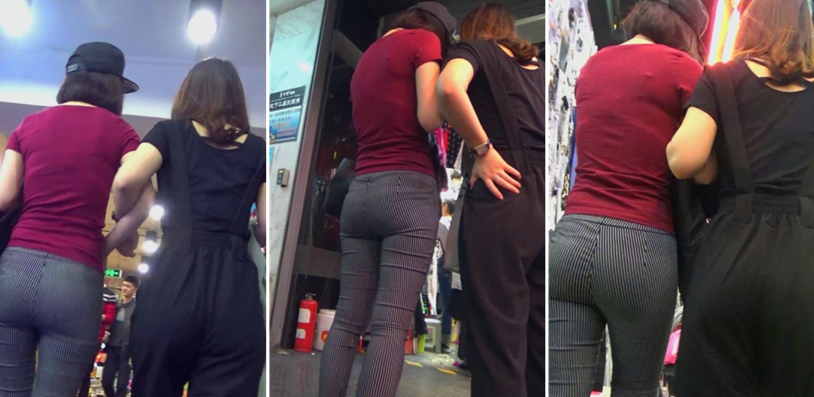 超紧绷丰臀红T恤美女姐姐跟闺蜜逛商场！[1.85 GB]