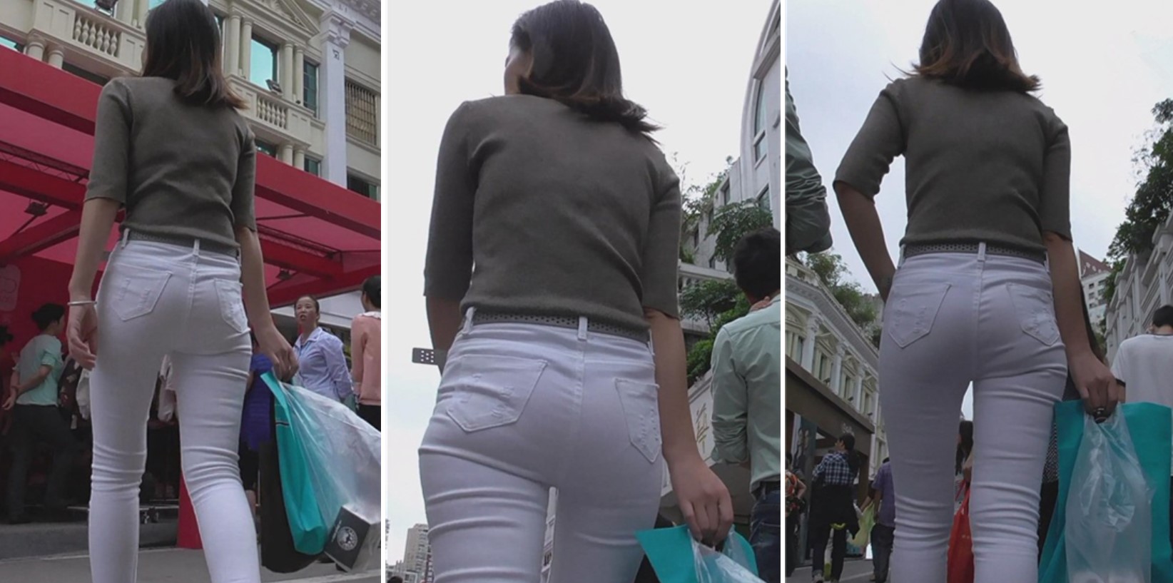 长腿圆臀紧身白裤少妇高跟鞋 [725 MB]