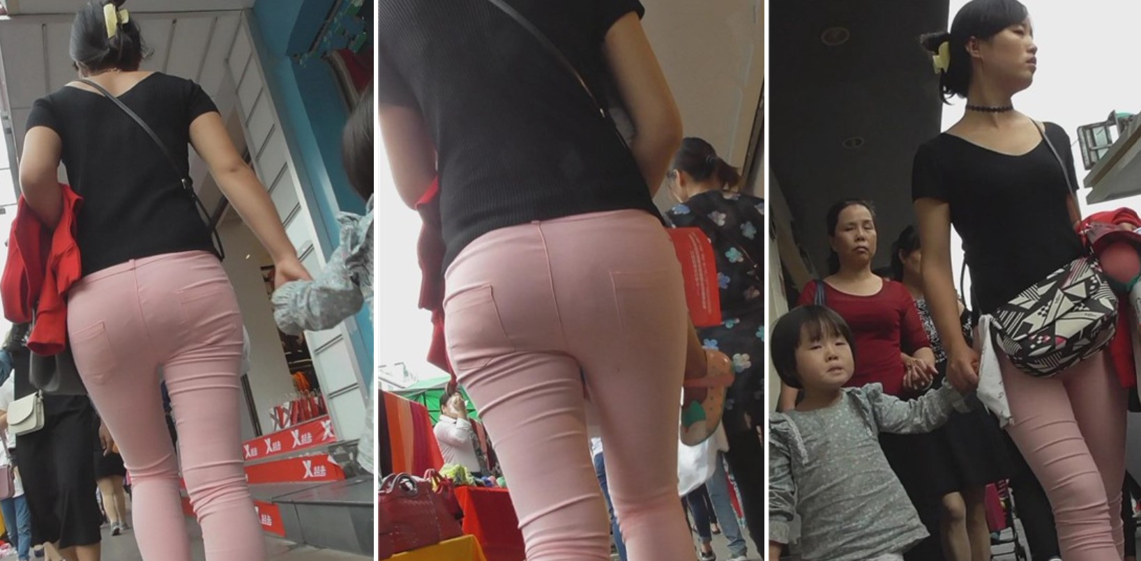 粉色圆臀紧身裤少妇，很有味道的女人！~ [809 MB]