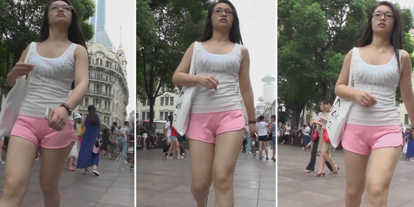 眼镜妹的粉色超短热裤 [695 MB]