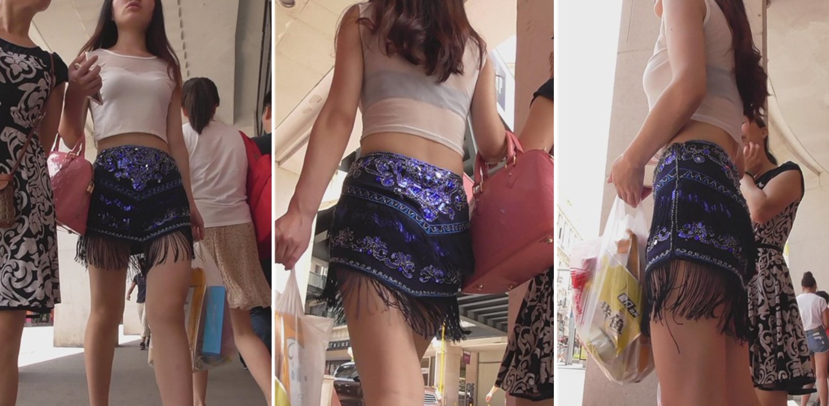 长腿超短露脐装MM，美裙真漂亮。[244 MB]