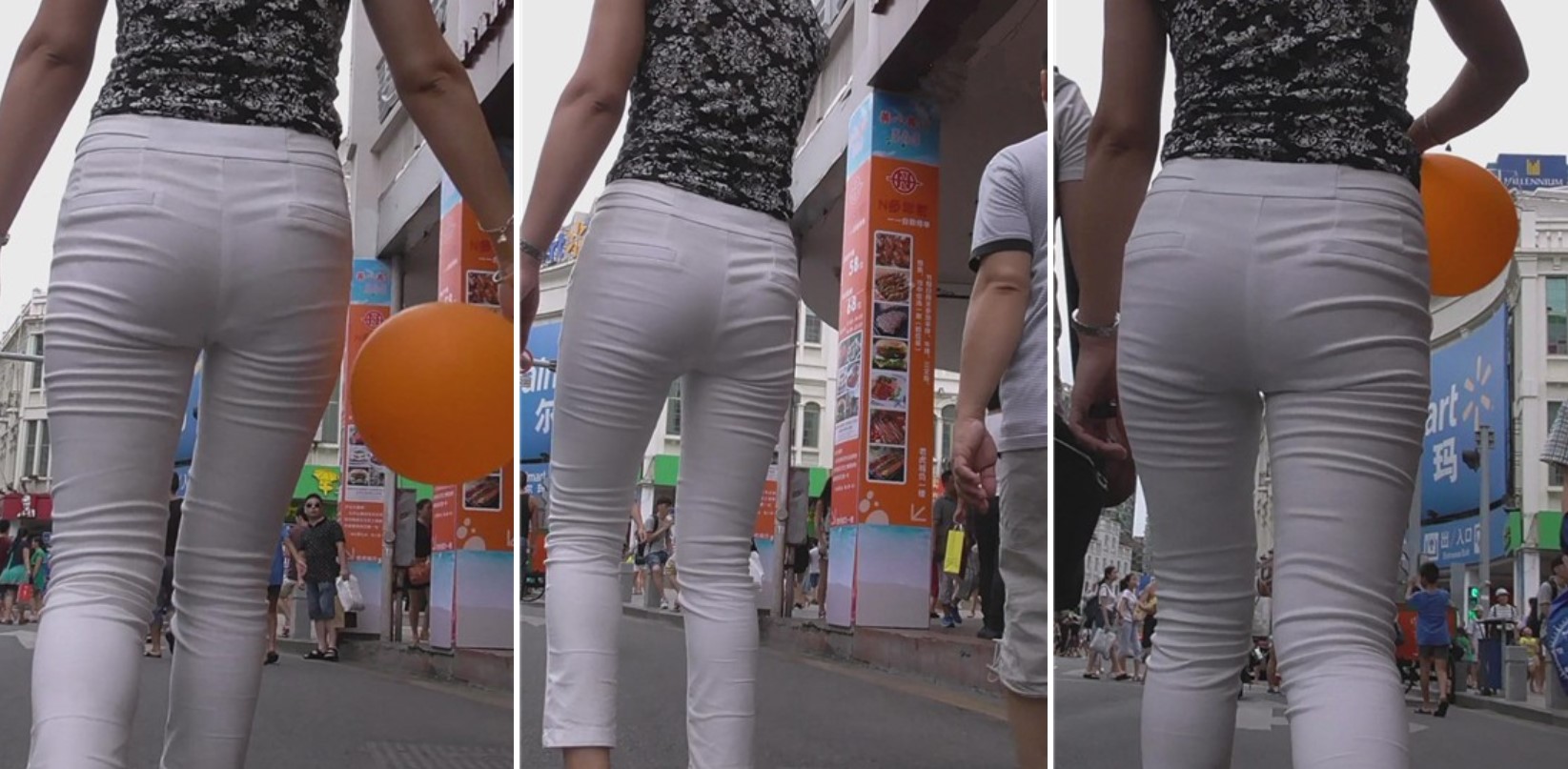 白色紧身裤的少妇，PP圆润饱满 [237 MB]