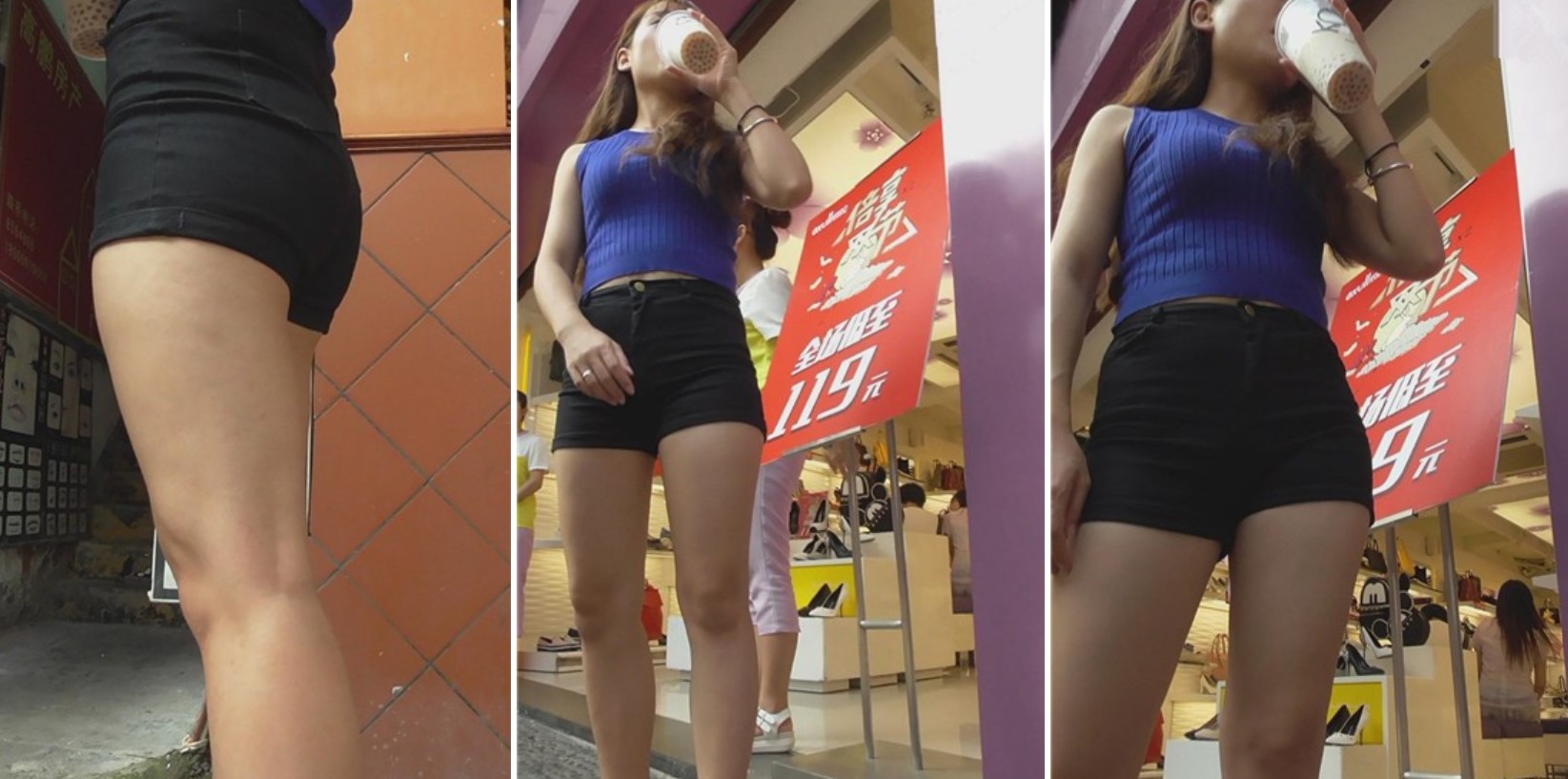 街拍宽臀丰满大屁屁美眉，圆润紧致 [311 MB]