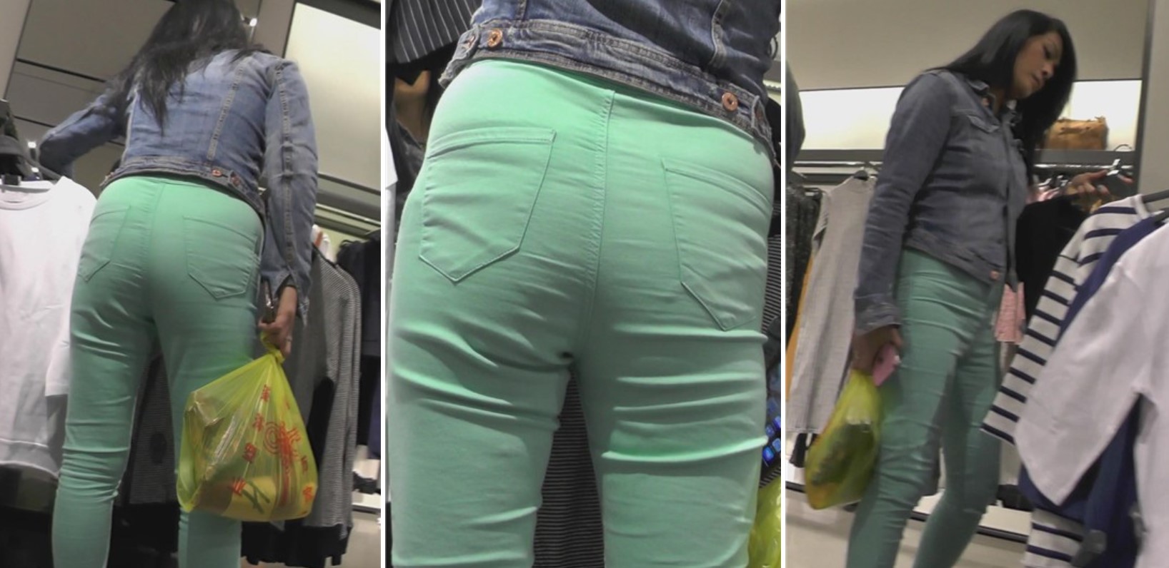 牛仔学生小美女商场买买买，挑选到心仪的衣服 [622 MB]