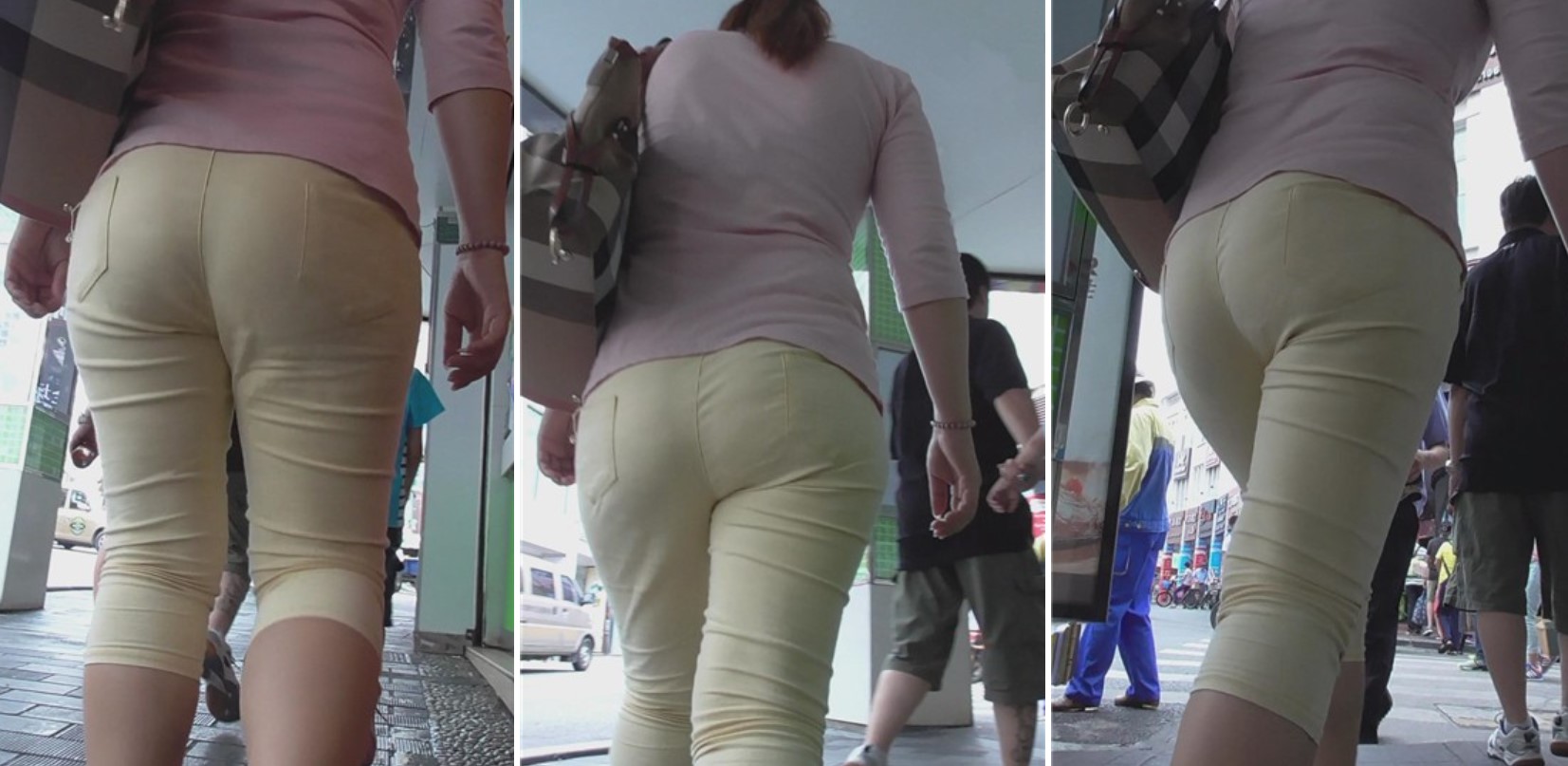 街拍米色7分紧身裤SF [477 MB]