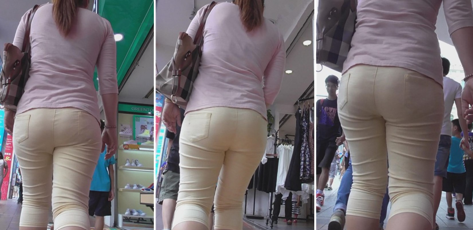 街拍米色7分紧身裤SF [477 MB]