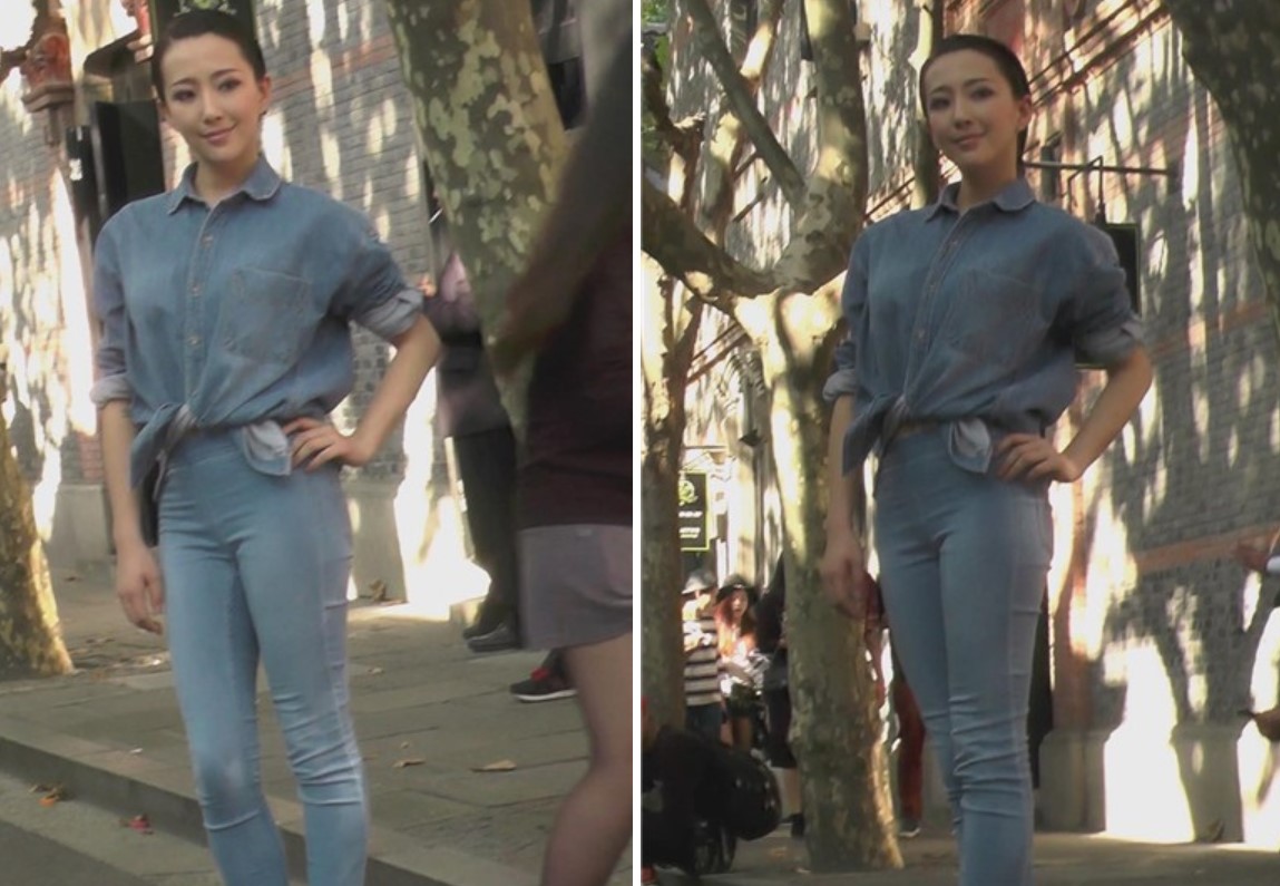 美腿好身材的牛仔美女，拍照很配合。[632 MB]