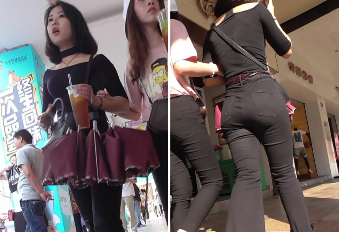 紧身黑色牛仔裤丰臀美女。[1.03 GB]