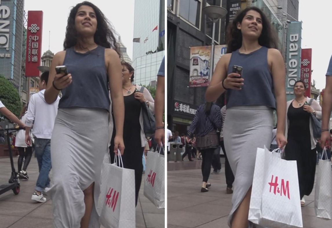 4k-卷发外国妞，贴身包臀开叉裙印出完美臀型。[1.05 GB]