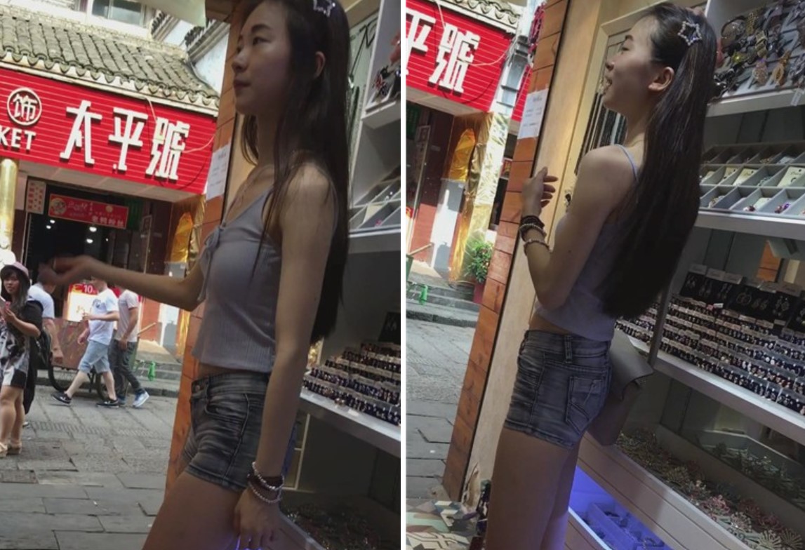 颜值爆表的好身材牛仔热裤美女，太漂亮了。[4.13 GB]