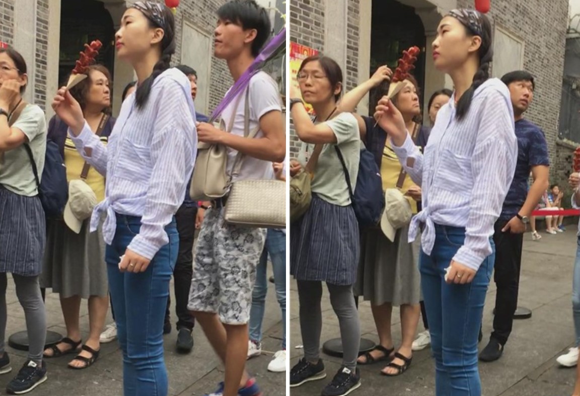 超级紧身蓝色牛仔裤小清新美女。[1.47 GB]