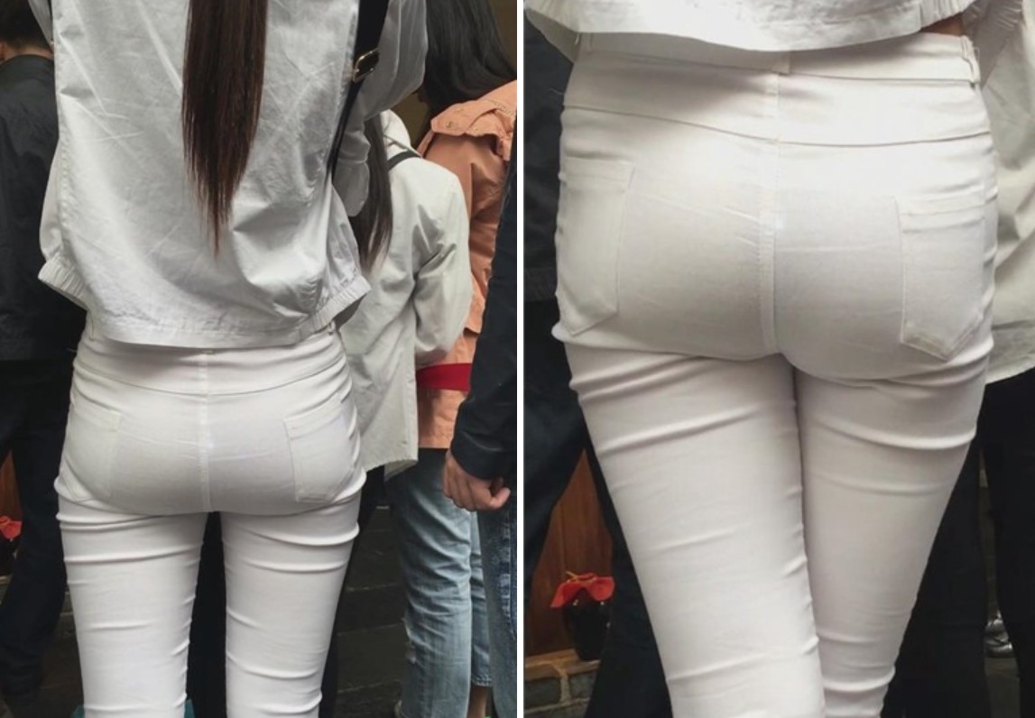 白色紧身裤超级美臀的马尾辫小清新美女 [1.15 GB]