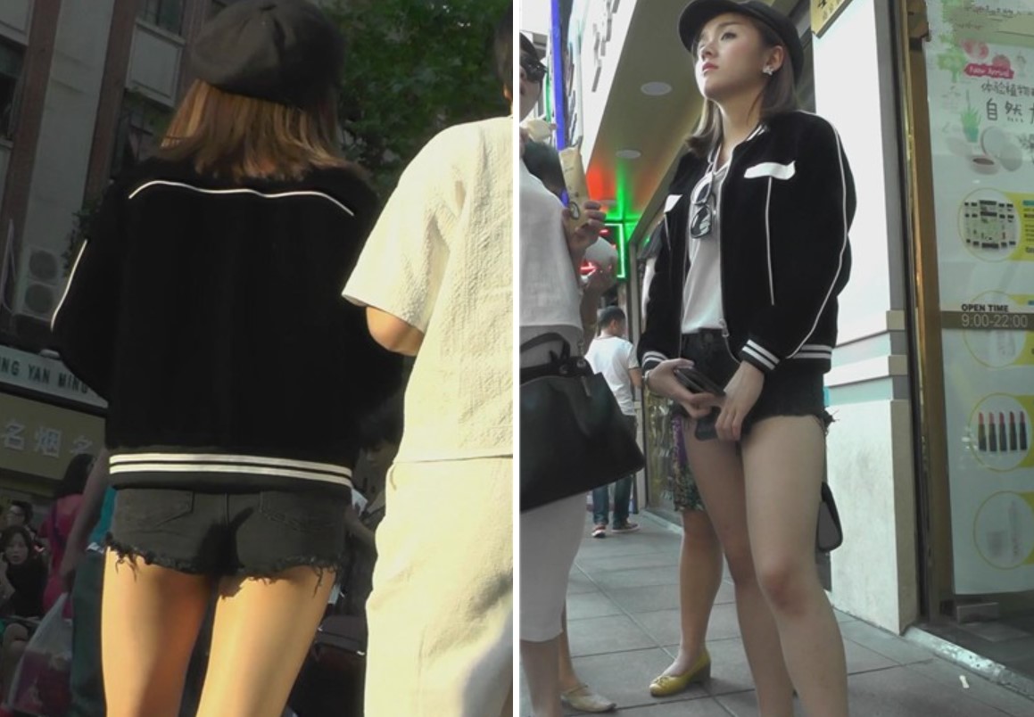 街拍牛仔短裤的小清新可爱萌妹子 [1.06 GB]