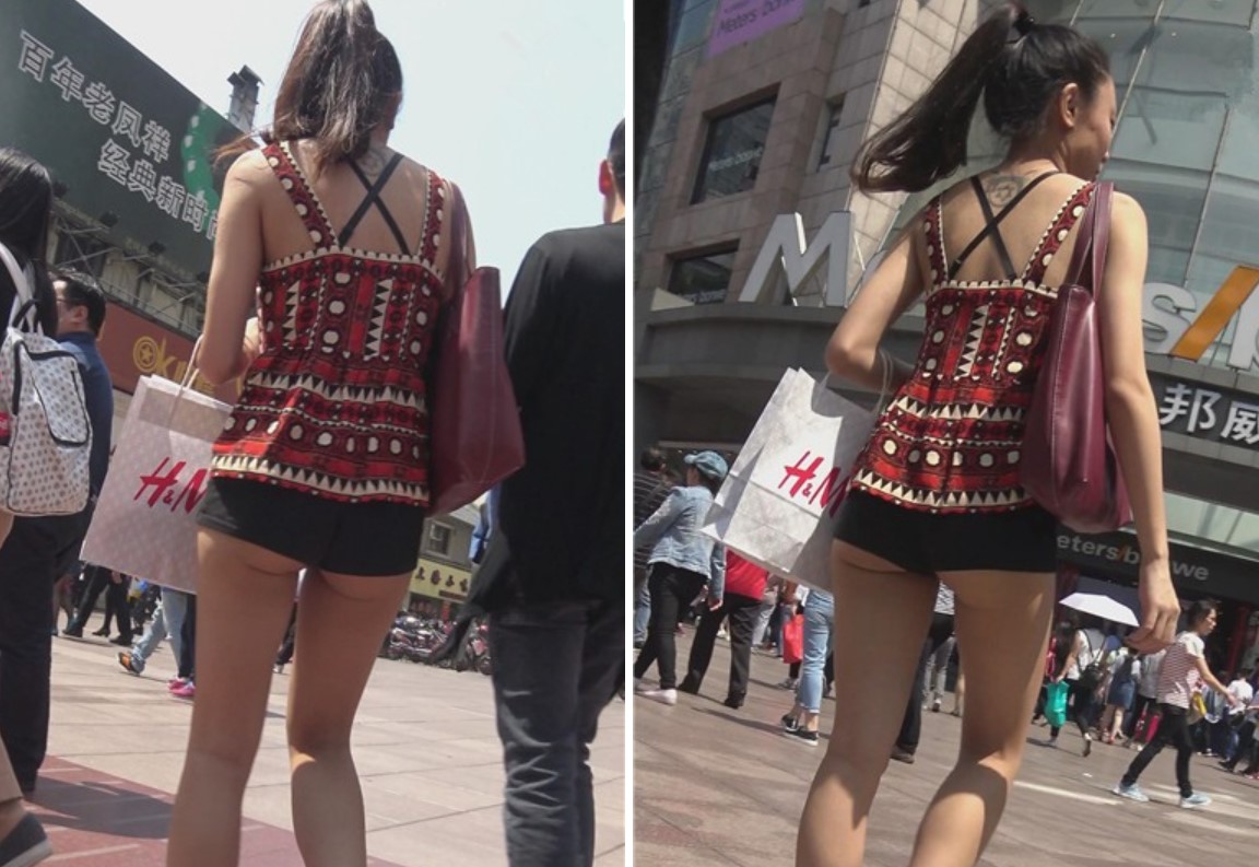 4k-街拍复古风吊带衫超短热裤美臀美眉 [2.47 GB]