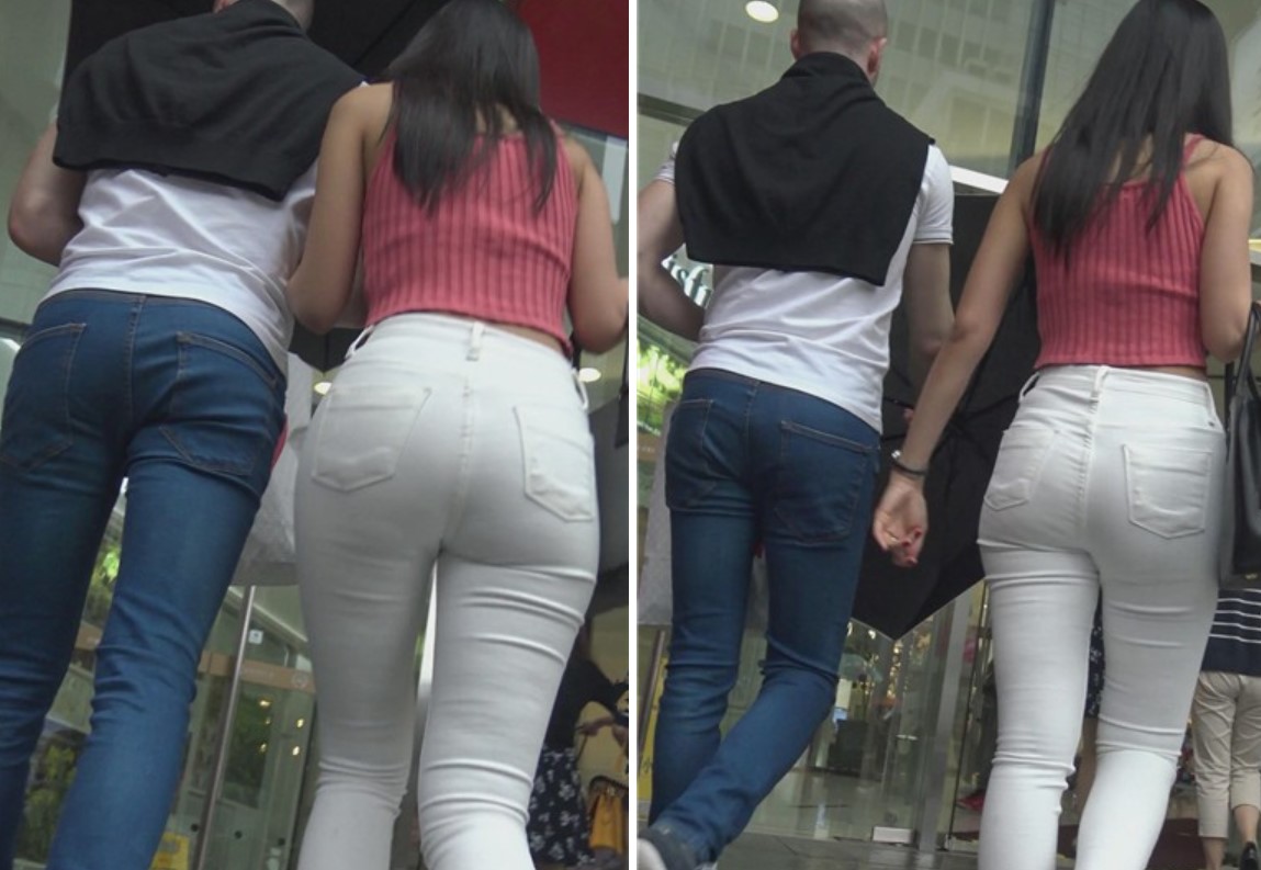 4k-雨天拍摄搂腰逛街的美臀白裤老外情侣 [1.83 GB]