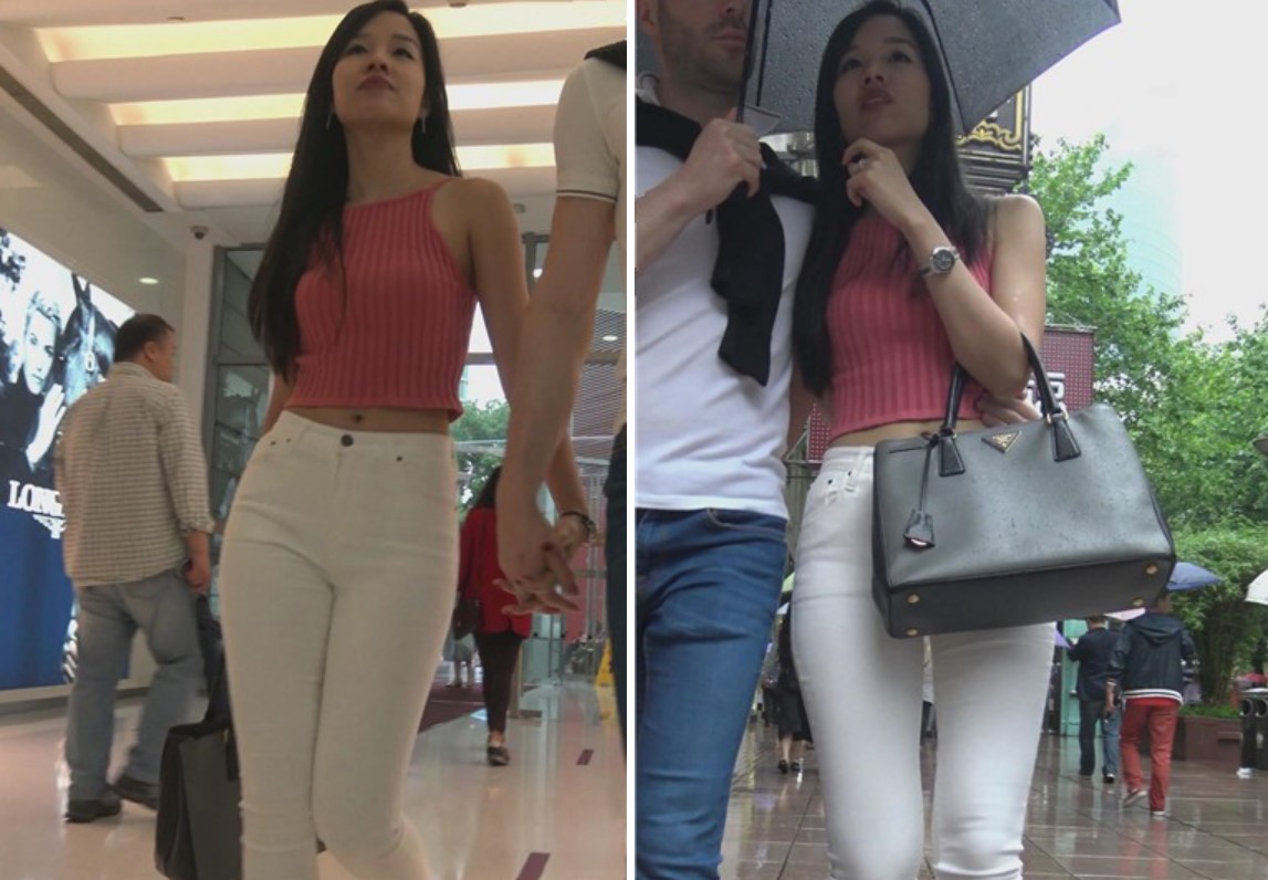 4k-雨天拍摄搂腰逛街的美臀白裤老外情侣 [1.83 GB]