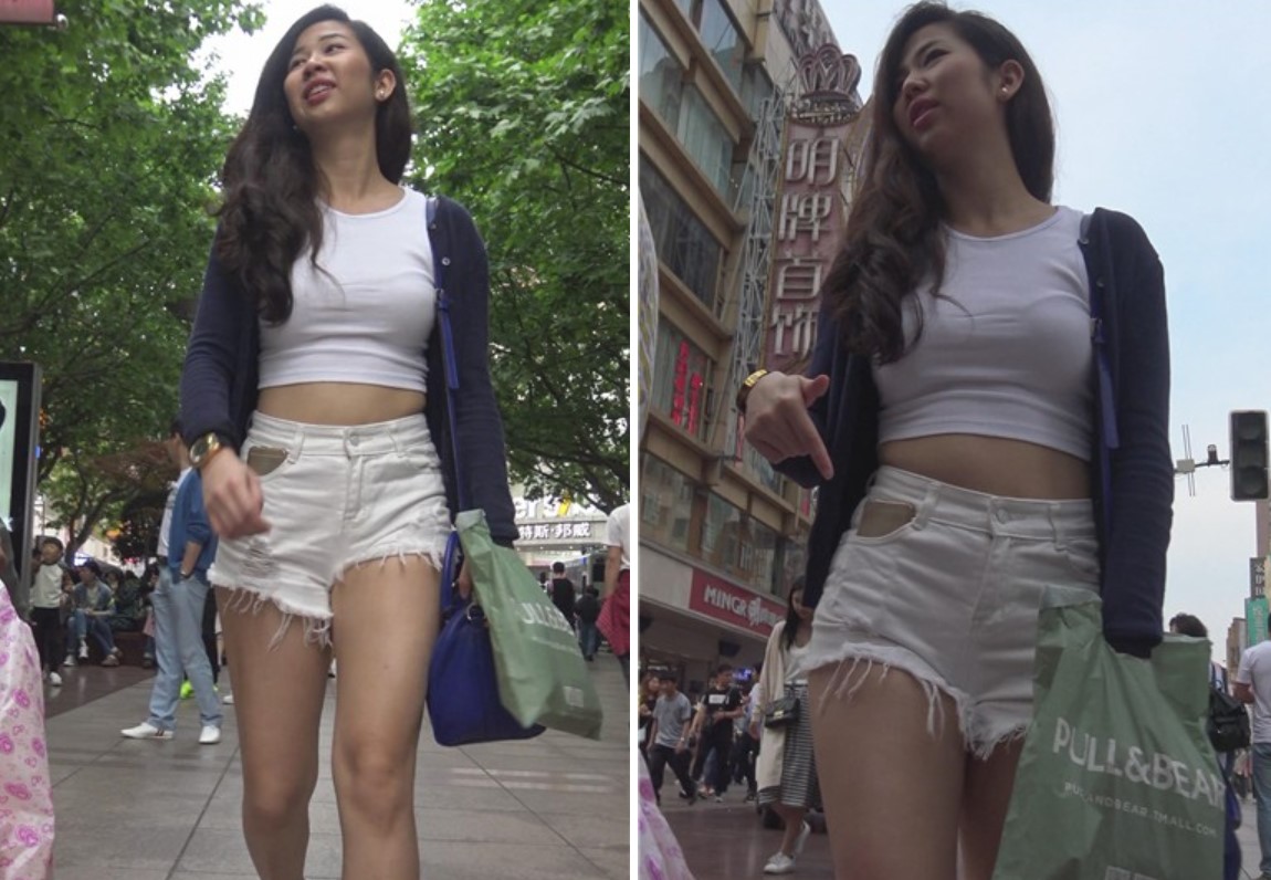 4k-街拍高腰白短热裤美腿女神姐姐 [2.50 GB]