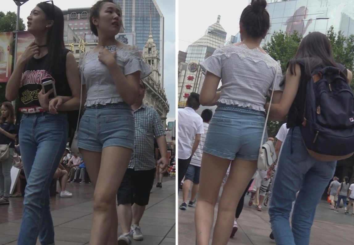 4k-街拍小清新高腰牛仔热裤清纯美女 [2.80 GB]