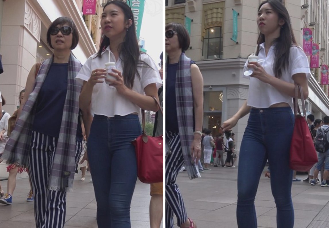 4k-紧身蓝牛美女好身材，陪老妈逛街难得的孝顺 [3.14 GB]