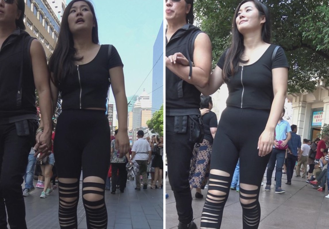 4k-街拍圆臀大美女的超薄破洞打底裤诱惑 [2.30 GB]