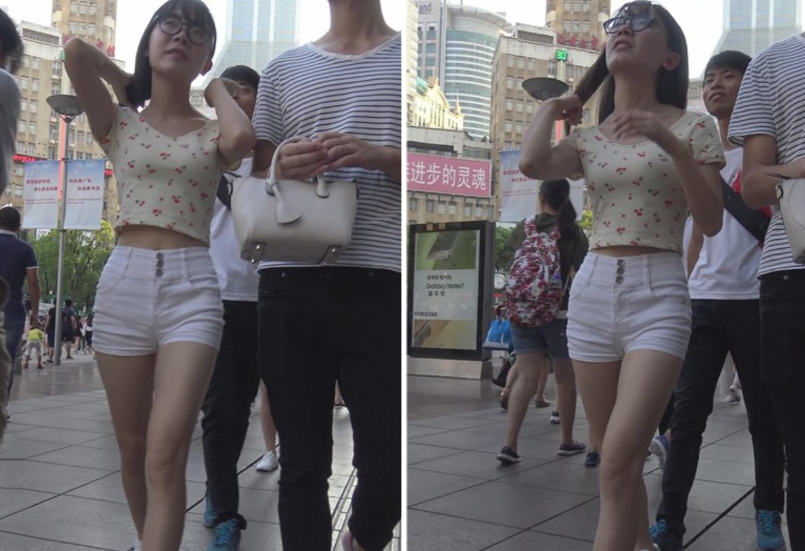 4k-超短白热裤美腿运动鞋带眼镜的女孩 [1.31 GB]