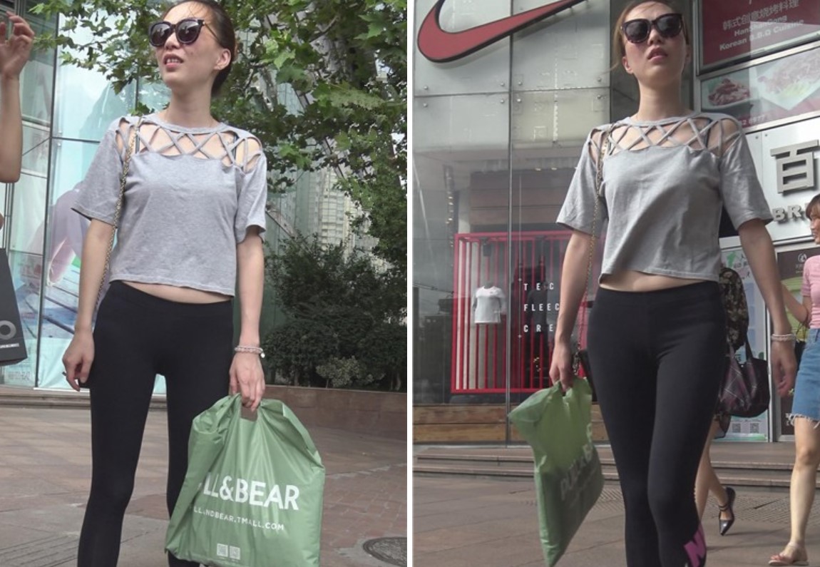 4k-紧身瑜伽裤耐克运动鞋的清纯墨镜女孩 [2.22 GB]