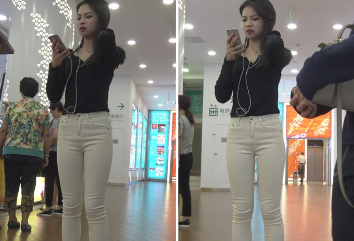 4k-好身材紧身白裤平底鞋美女服装店试衣服 [3.62 GB]