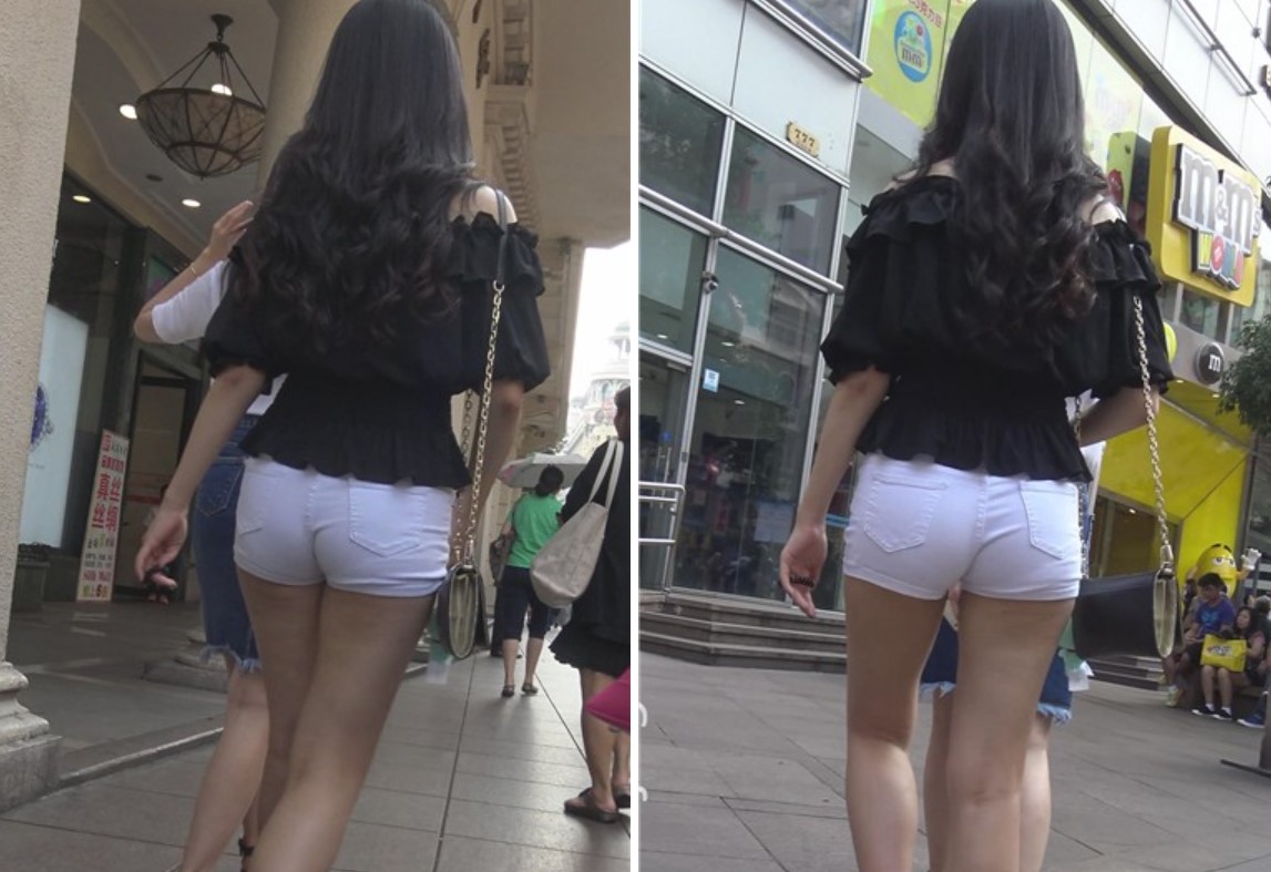 4k-街拍清新甜美热裤美女小姐姐跟闺蜜有说有笑 [2.99 GB]