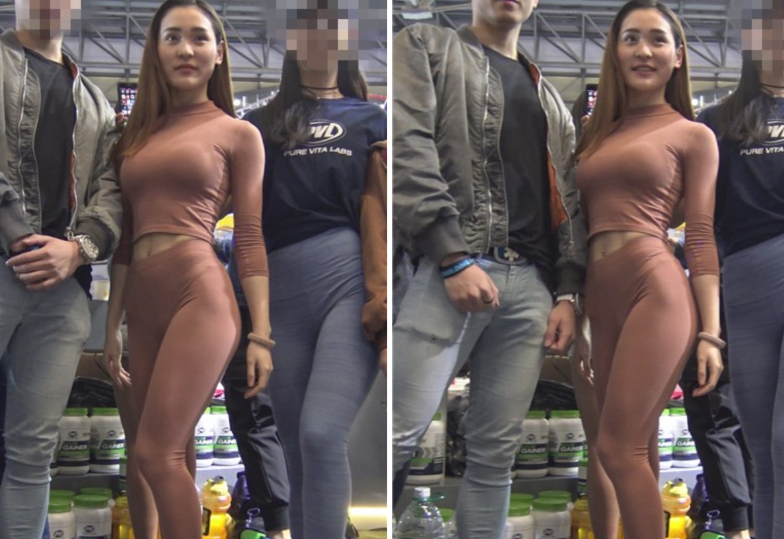 4k-颜值超高紧身衣裤美女前三角勒出诱人月牙（上）[1.49 GB]