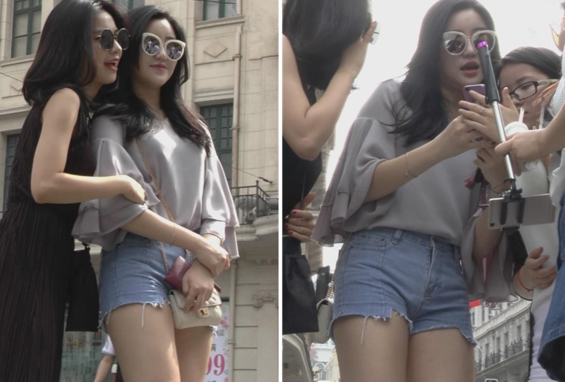 高挑美腿热裤美女跟姐妹一路走一路拍 [965 MB]