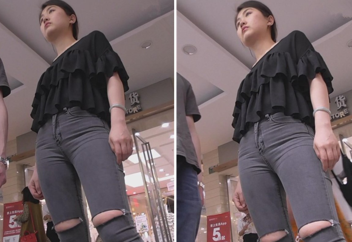 街拍极品紧身灰牛美女 [860 MB]