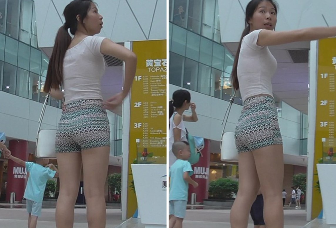 街拍民族风碎花高腰热裤蜜桃臀高跟鞋少妇 [597 MB]